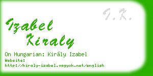 izabel kiraly business card